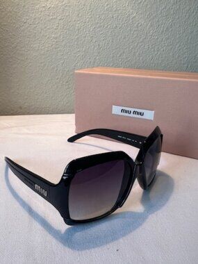 Miu Miu Oversized Black Sunglasses SMU031 1AB-5D1 57-14-130